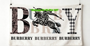 Burberry Equestrian Knight Logo Flannel Throw Blanket B106
